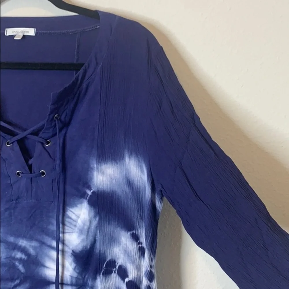 Ava James Blue Circle Tie Dye Tunic Medium - Picture 4 of 7
